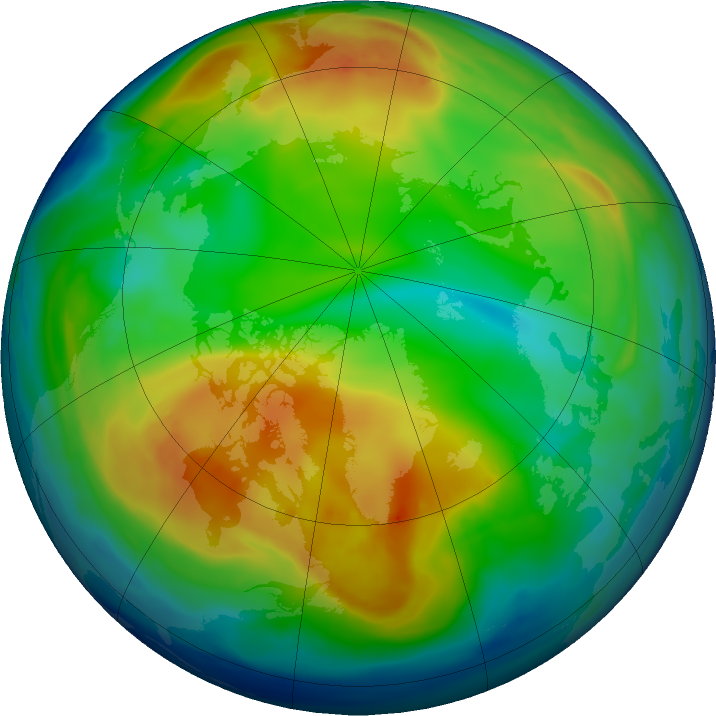 Arctic ozone map for 12 December 2016